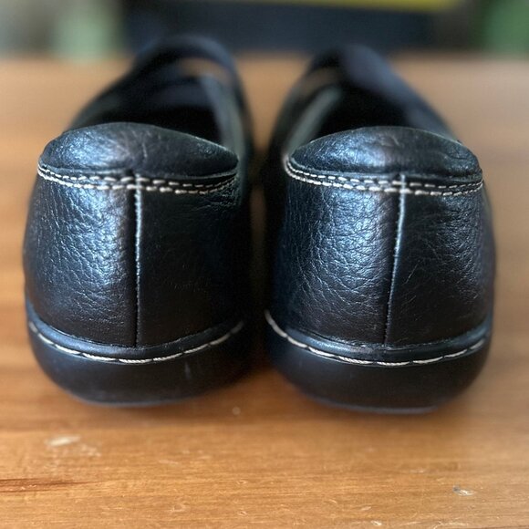 Clarks Bendables Mandy May Double Strap Mary Janes Black Leather Womens Size 7.5 - Picture 4 of 11